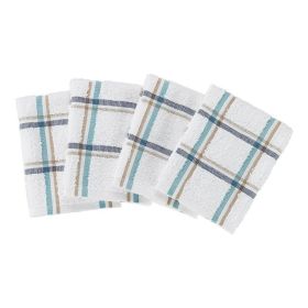 Mainstays 4-Pack 12'x12' Woven Kitchen Dish Cloth Set, Multi-Color, Absorbent Cotton Towels